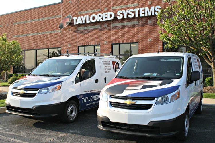 two Taylored support vans